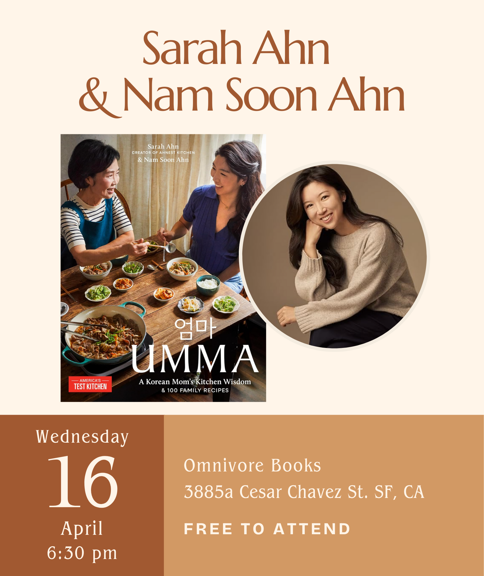 Sarah Ahn & Nam Soon Ahn Author Talk • Umma: A Korean Mom's Kitchen Wisdom and 100 Family Recipes