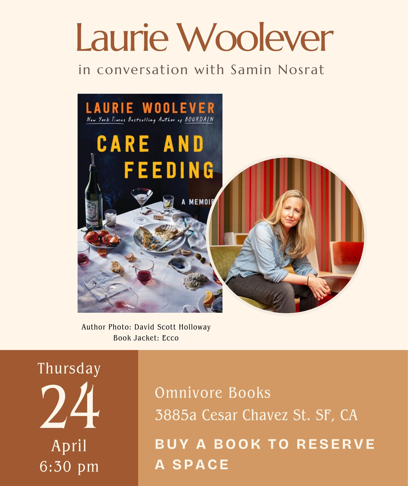 Laurie Woolever in conversation with Samin Nosrat • Care and Feeding: A Memoir