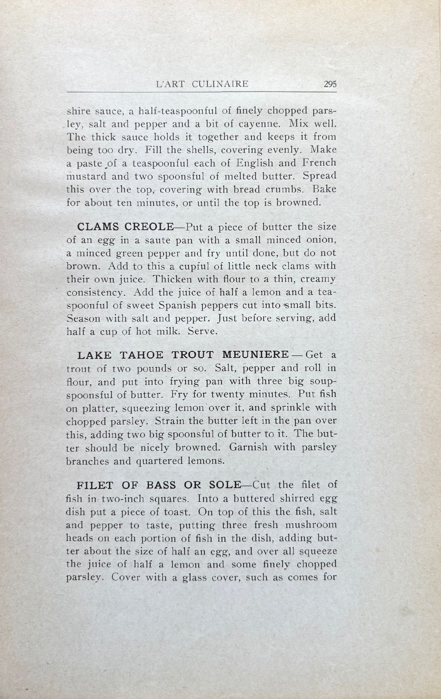 (*NEW ARRIVAL*) (San Francisco) Hirtzler, Victor. Hotel St. Francis Book of Recipes and Model Menus: L'Art Culinaire.