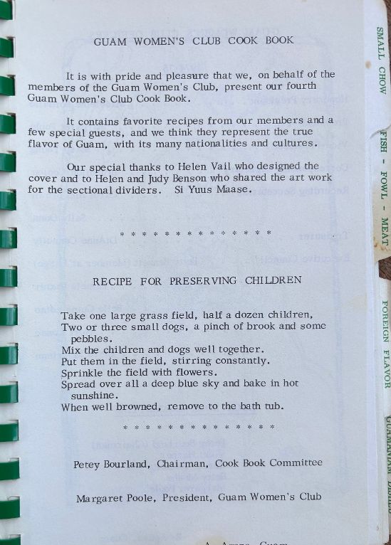 (*NEW ARRIVAL*) (Micronesian) Guam Women's Club Cook Book