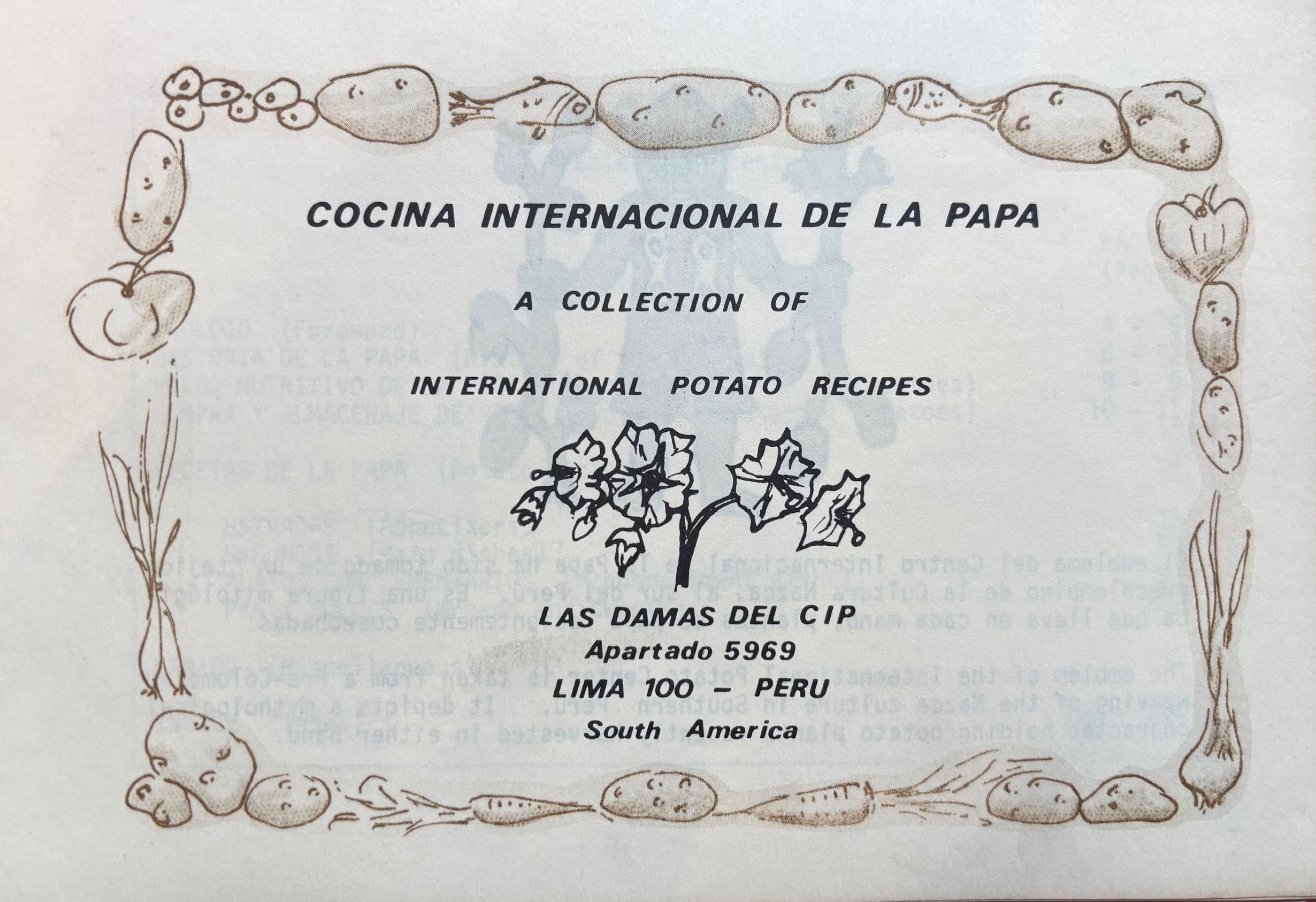 (*NEW ARRIVAL*) (Peruvian) Las Damas de Cip. Cocina Internacional de la Papa: A Collection of International Potato Recipes