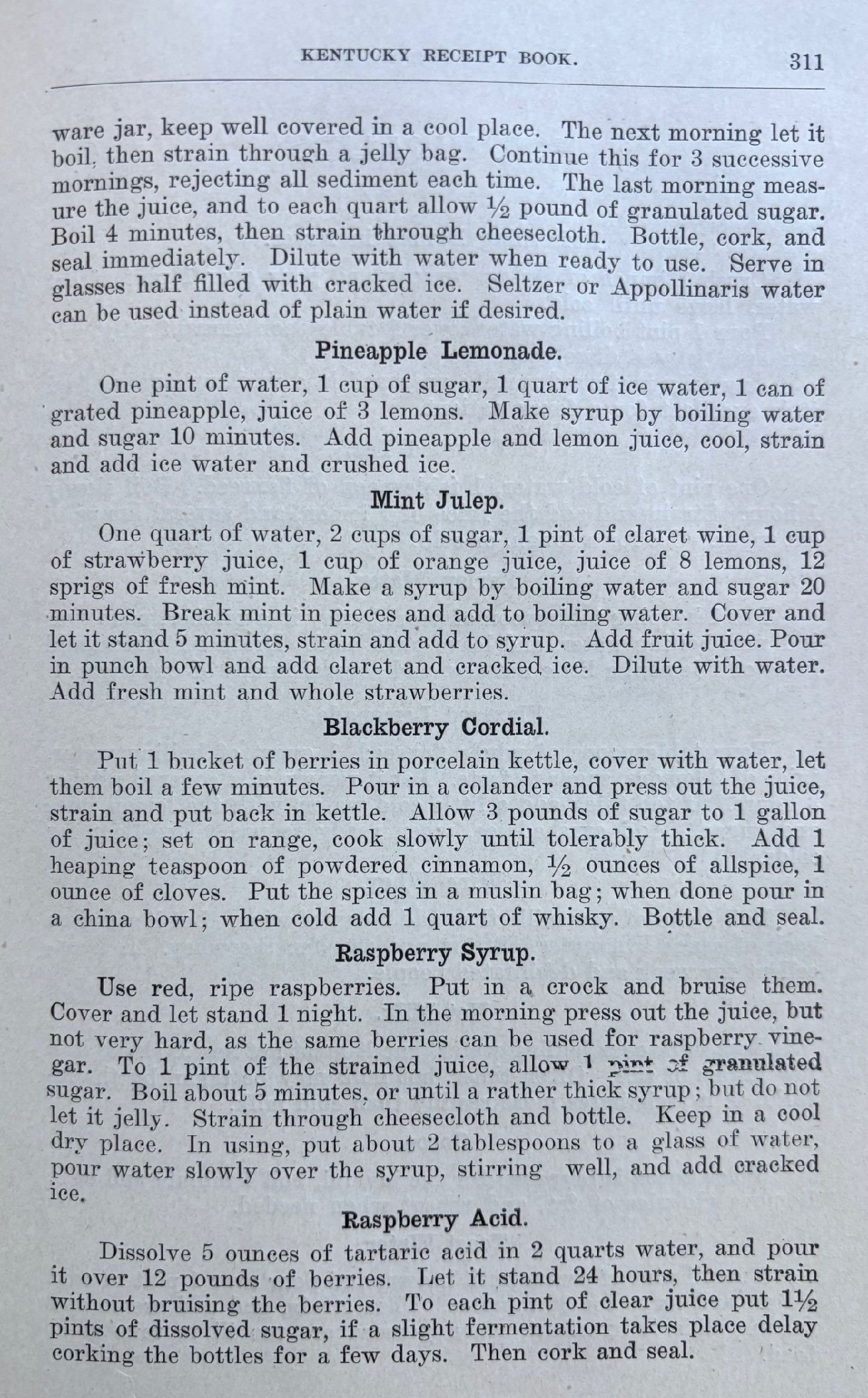 (*NEW ARRIVAL*) (Southern - Kentucky) Mary Harris Frazer. Kentucky Receipt Book