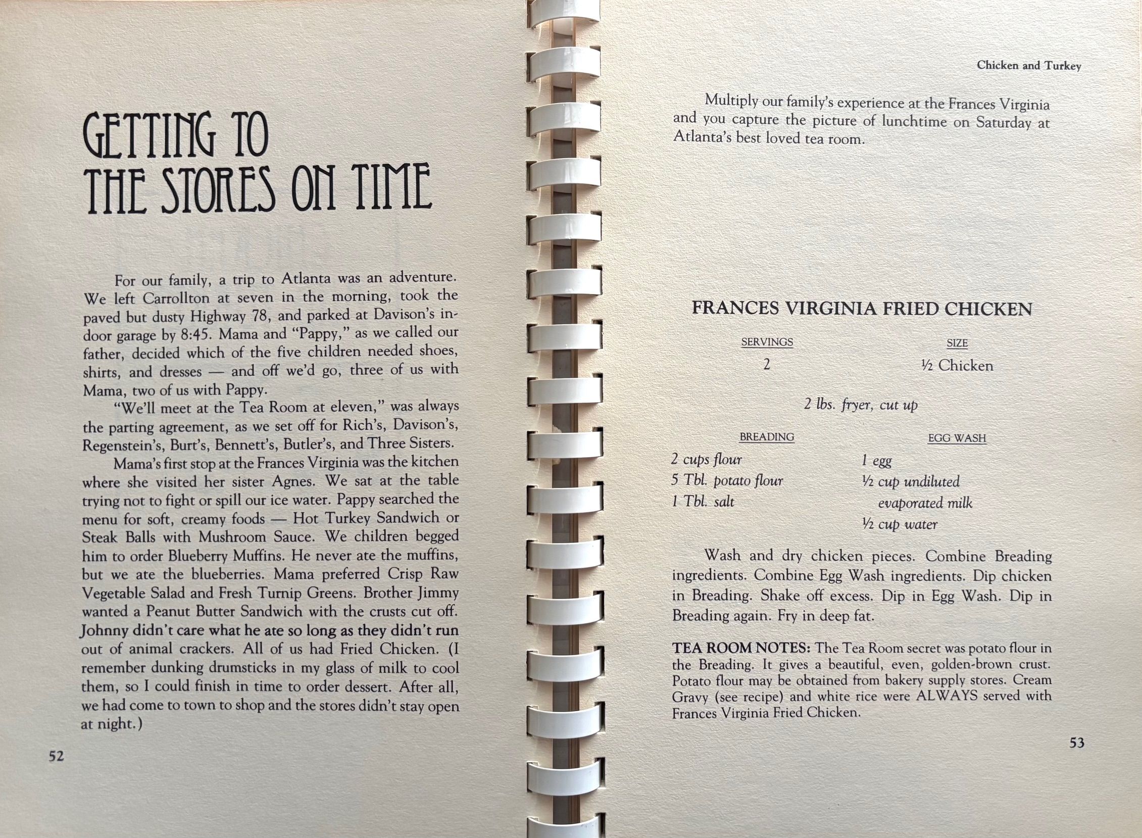 (Southern - Georgia) Mildred Huff Coleman. The Frances Virginia Tea Room Cookbook