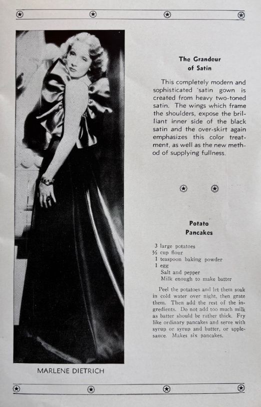 (*NEW ARRIVAL*) (Hollywood) Milady's Style Parade and Recipe Book for 1935