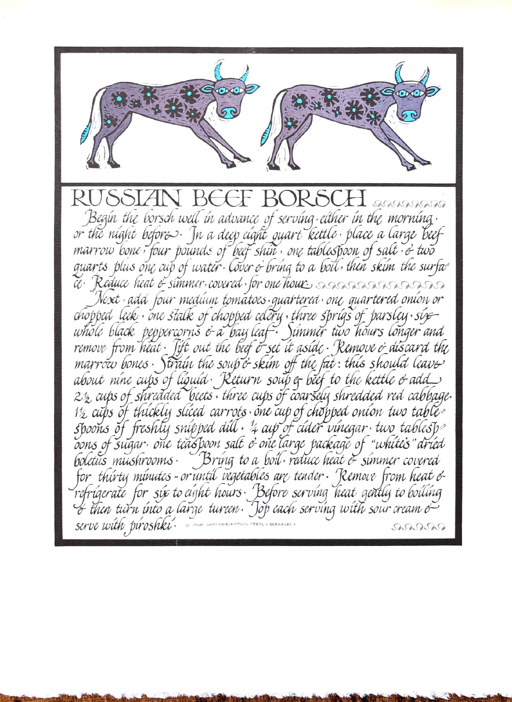 (*NEW ARRIVAL*) (Chez Panisse) Russian Beef Borsch