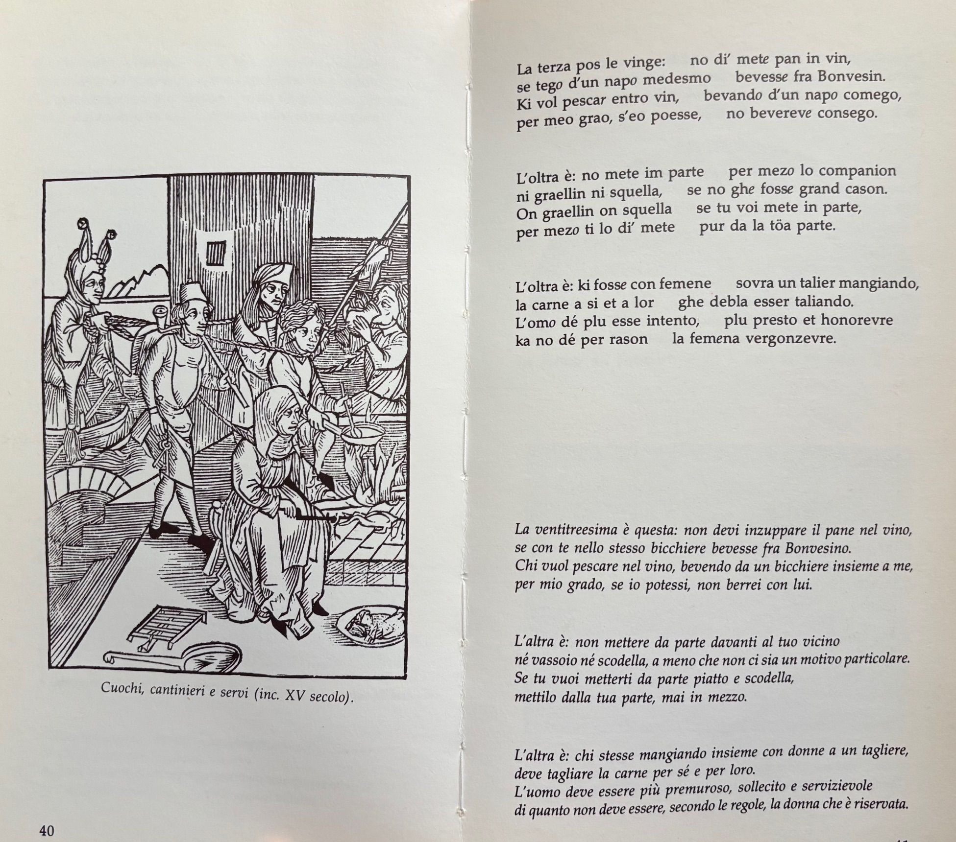 (Italian) Bonvesin de la Riva. Le Cinquanta Cortesie da Tavola