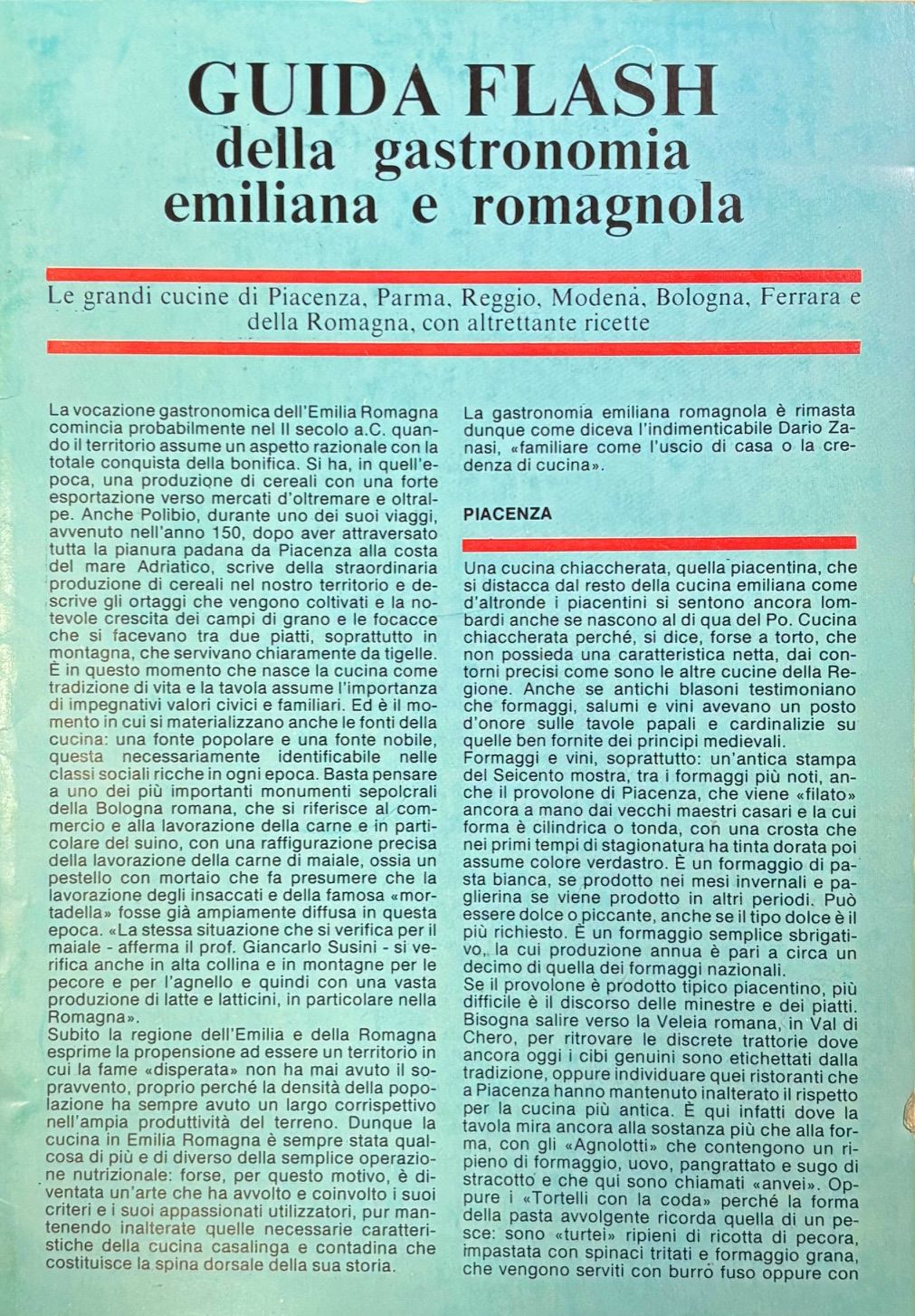 (Italian - Emilia Romagna) Guida Flash della Gastronomia Emiliana e Romagnola