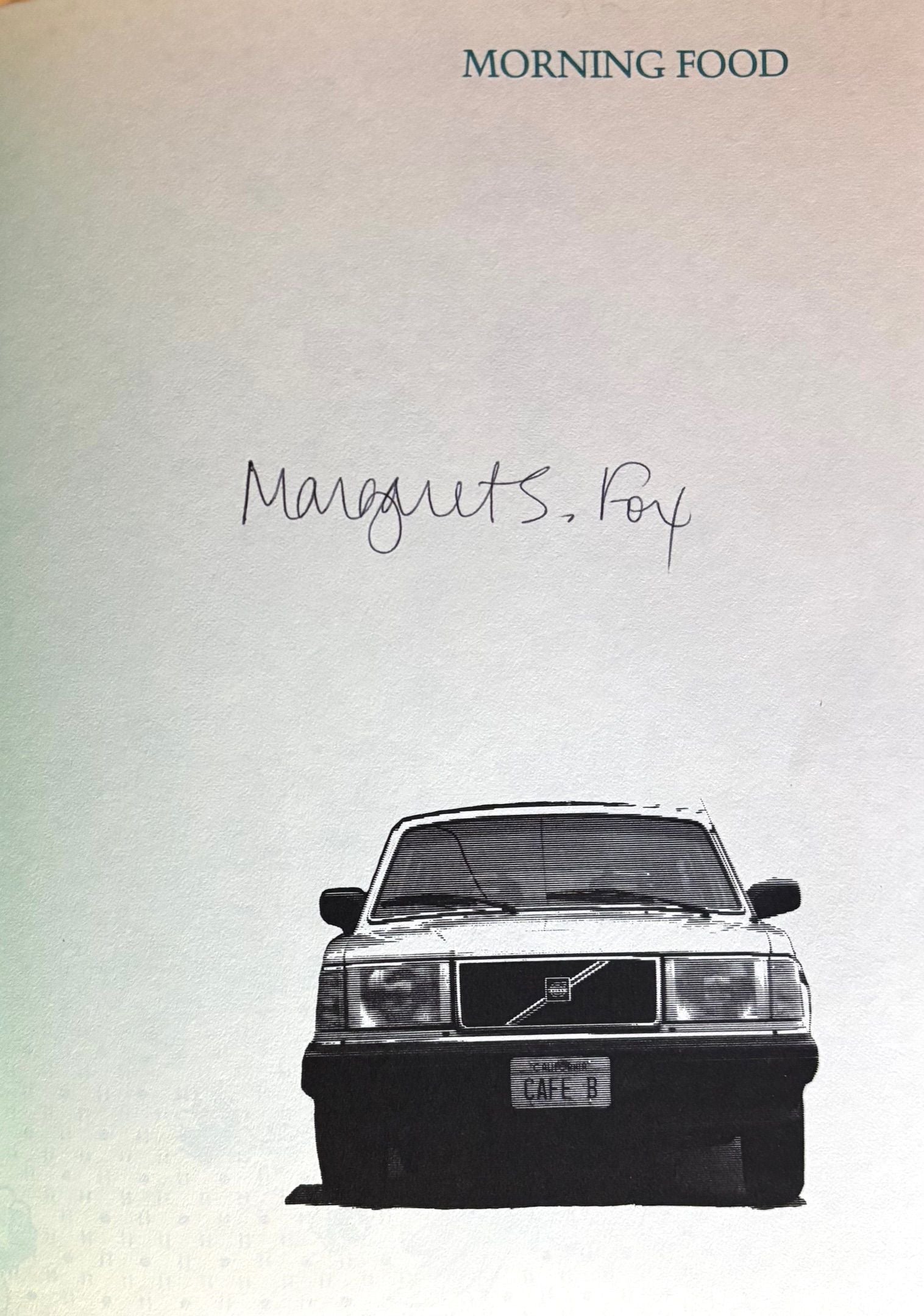 (California - Mendocino) Margaret S. Fox. Morning Food: From Cafe Beaujolais. *Signed*