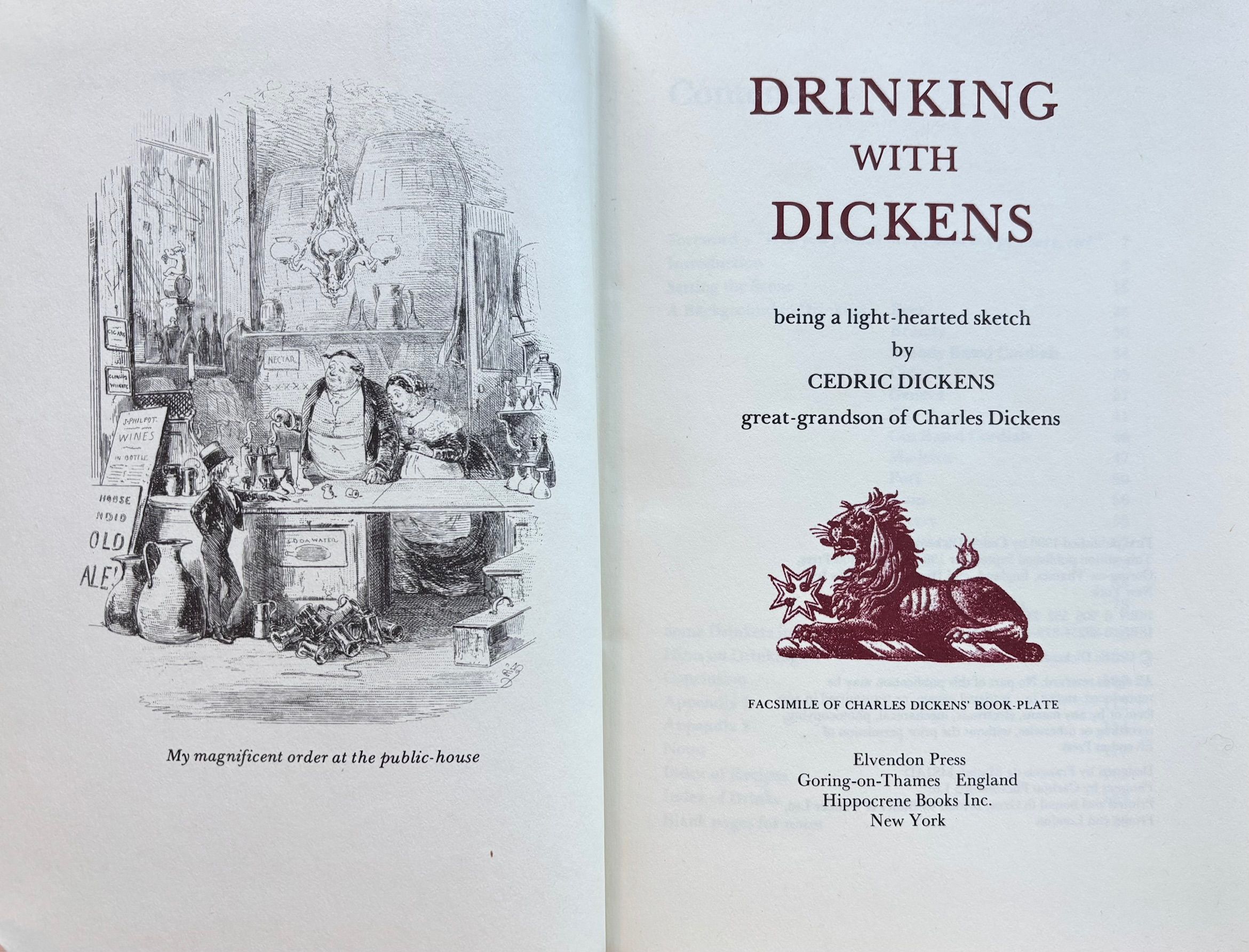 (NEW ARRIVAL*) (Cocktails & Wine) Cedric Dickens. Drinking with Dickens, being a Light-Hearted Sketch