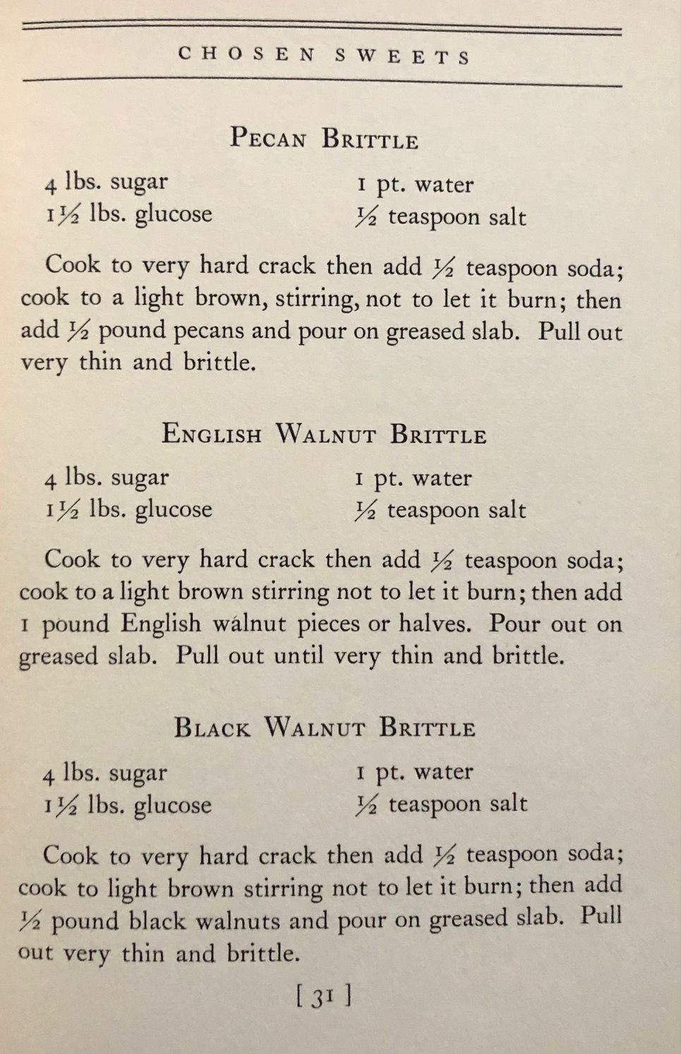 (Candy) Short, Pearle Rose. Chosen Sweets: A Book of Practical Home Made Candy Recipes.