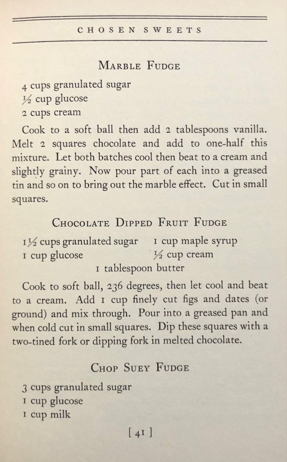 (Candy) Short, Pearle Rose. Chosen Sweets: A Book of Practical Home Made Candy Recipes.