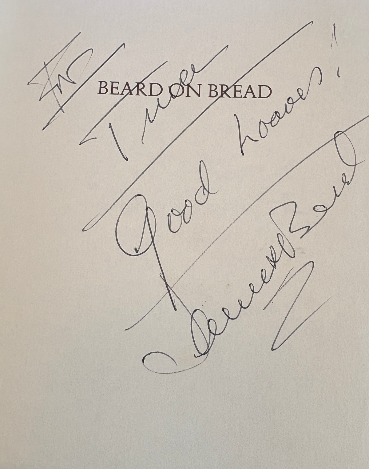 (*NEW ARRIVAL*) (Bread) Beard, James. Beard on Bread. *Signed*