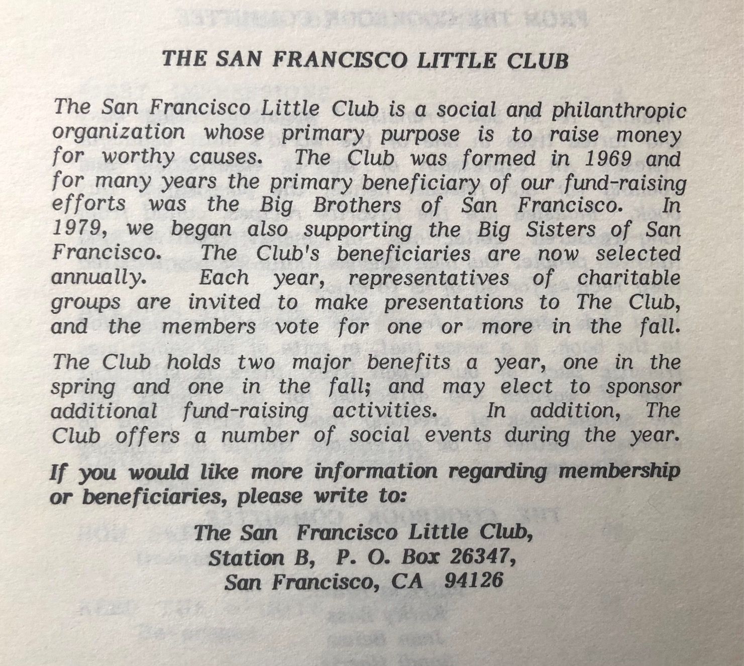 (*NEW ARRIVAL*) (San Francisco) San Francisco Little Club. Making It in San Francisco