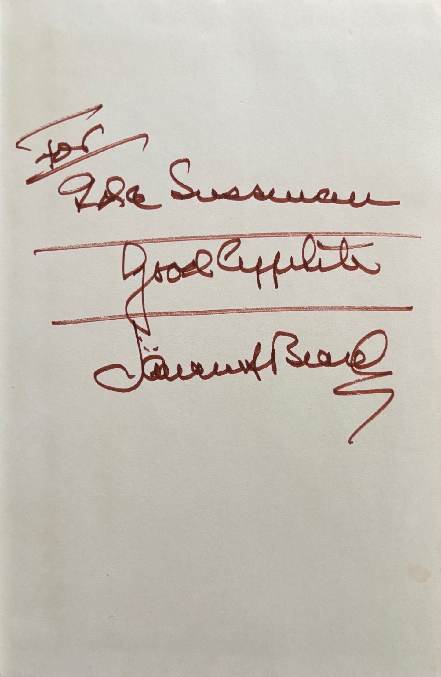 (*NEW ARRIVAL*) (Food Writing) James Beard's Theory & Practice of Good Cooking. *Signed*