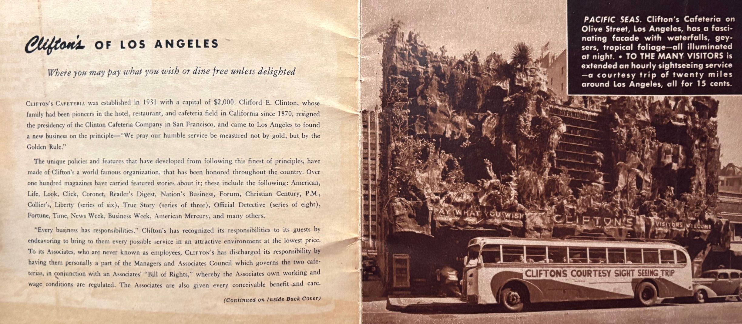 (*NEW ARRIVAL*) (Los Angeles) Clifton's of Los Angeles. Views of Clifton's