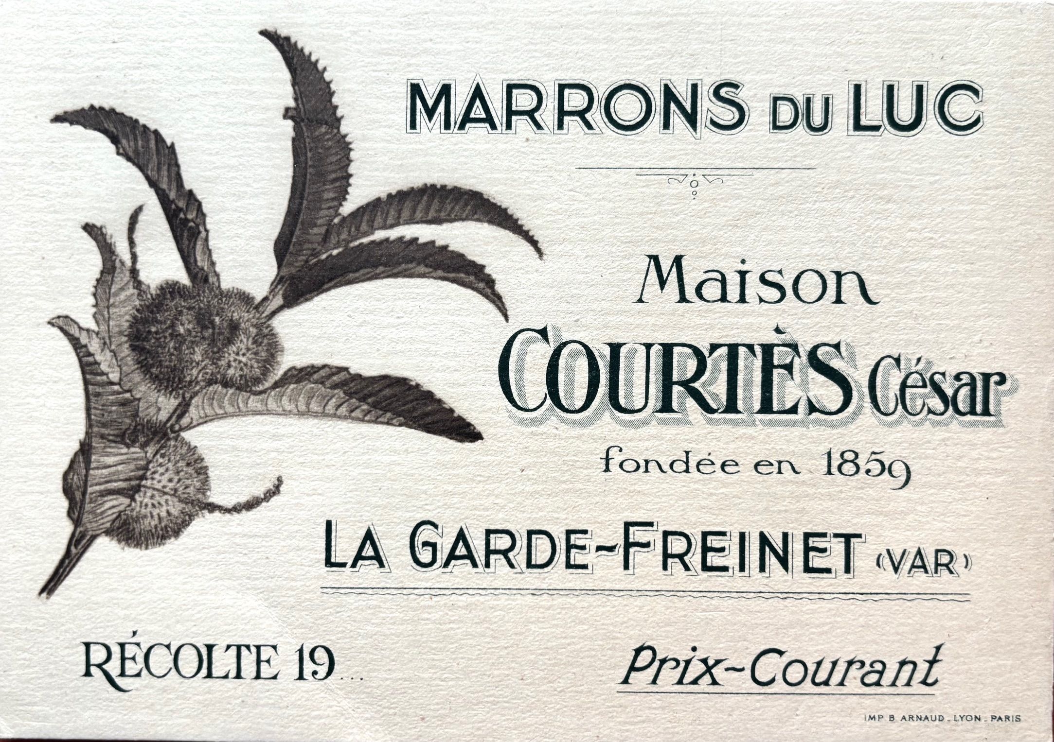 (*NEW ARRIVAL*) (Chestnuts) Maison Courtes Cesar. Marrons du Luc