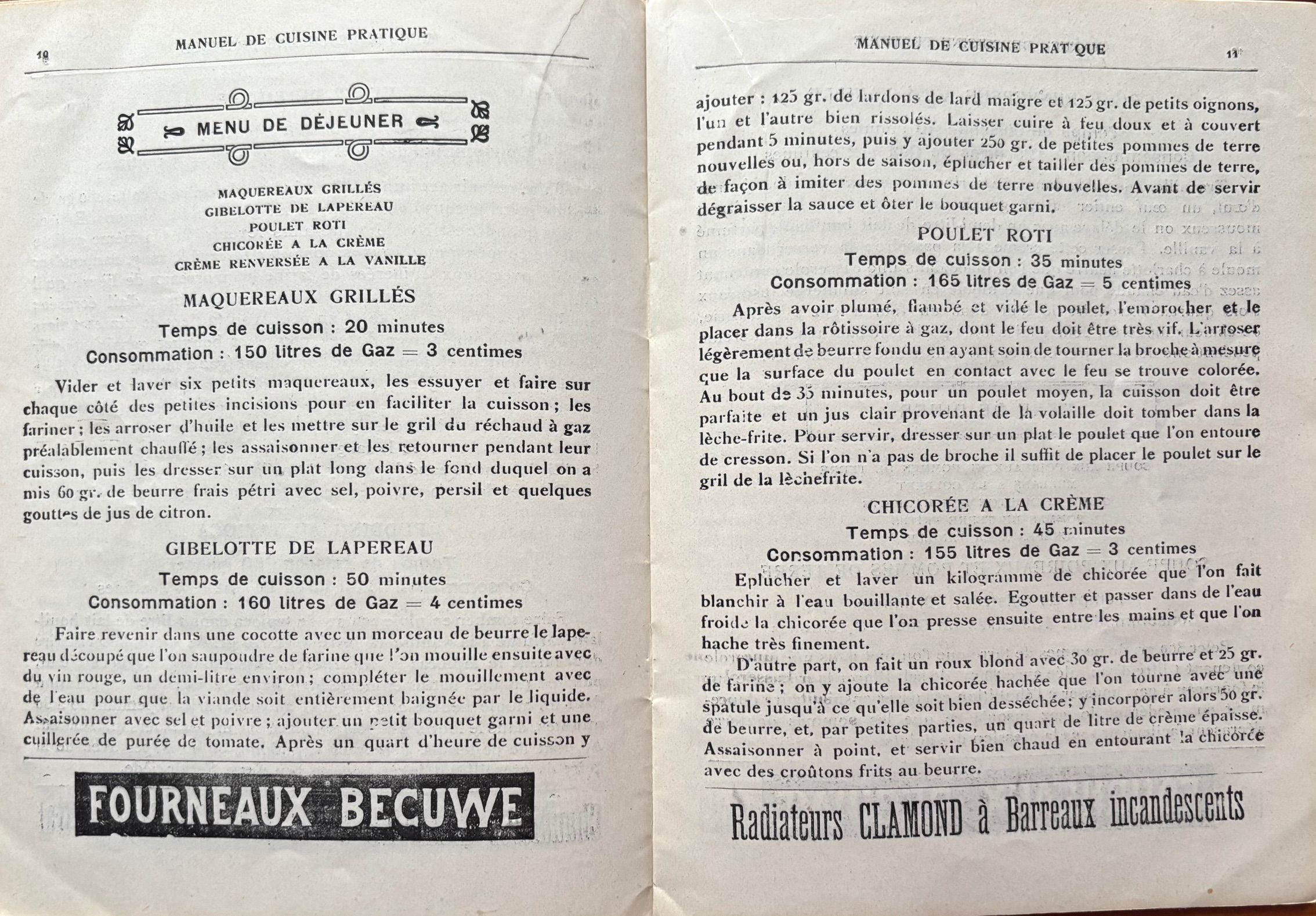 (*NEW ARRIVAL*) (Ovens) Manuel de Cuisine Pratique