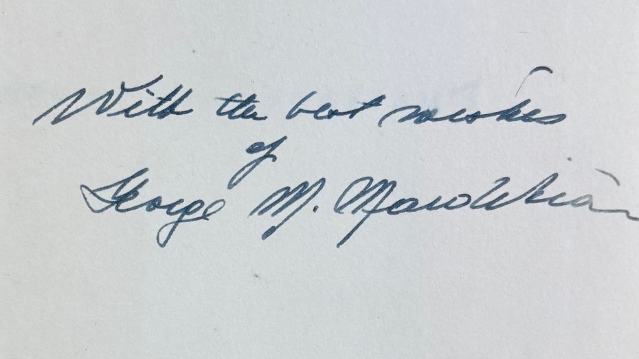 (San Francisco) George Mardikian. Dinner at Omar Khayyam's. *SIGNED*