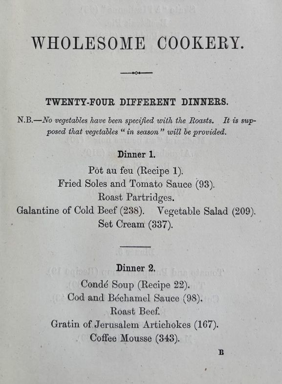 (*NEW ARRIVAL*) (Victorian) [Madame Marie de Joncourt] Mary Phipson Beale. Wholesome Cookery. *Signed*
