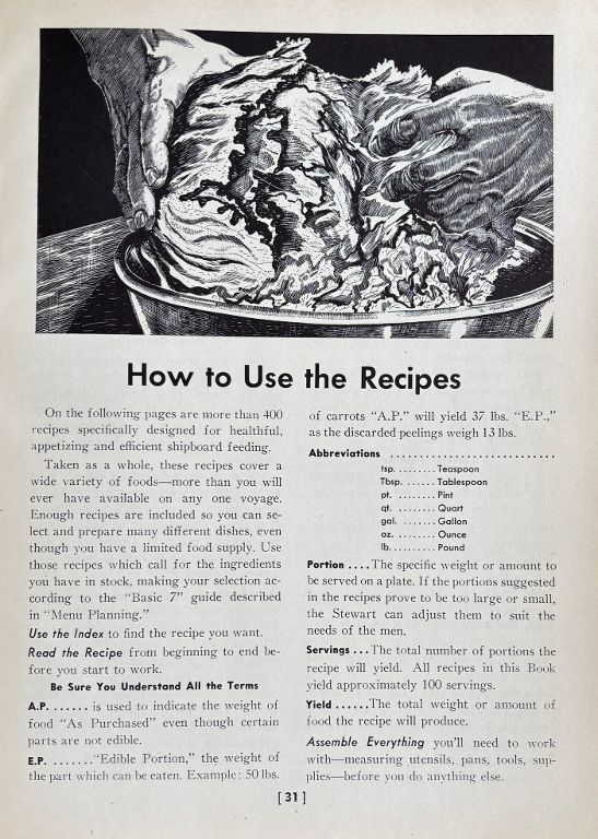 (*NEW ARRIVAL*) (Ships) War Shipping Administration. Cooking and Baking on Shipboard