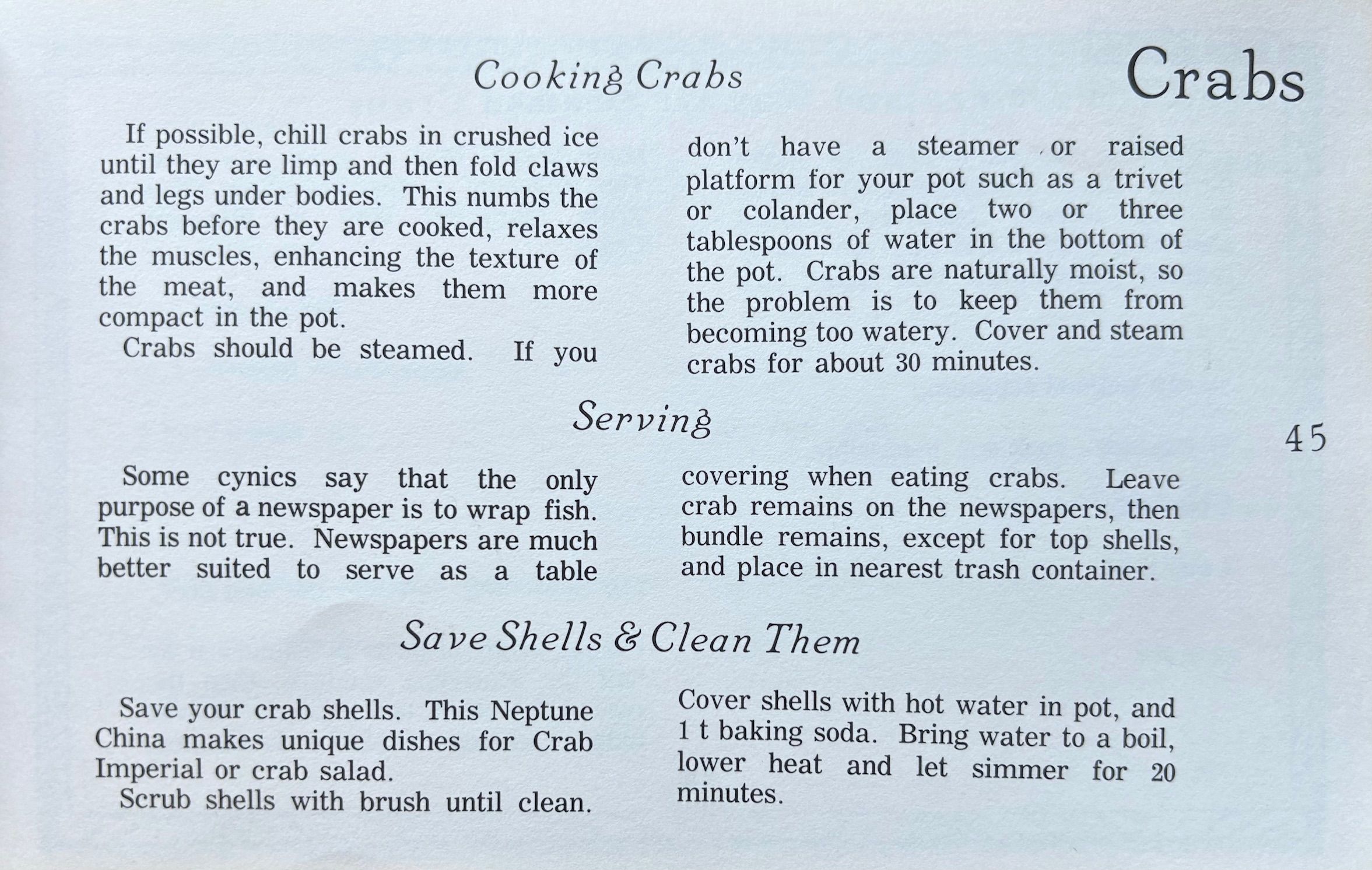 (Seafood) Robinson, Robert H. & Daniel G. Coston Jr. The Craft of Dismantling a Crab; How To Open Clams, Crabs, Lobsters, Oysters & Other Shellfish