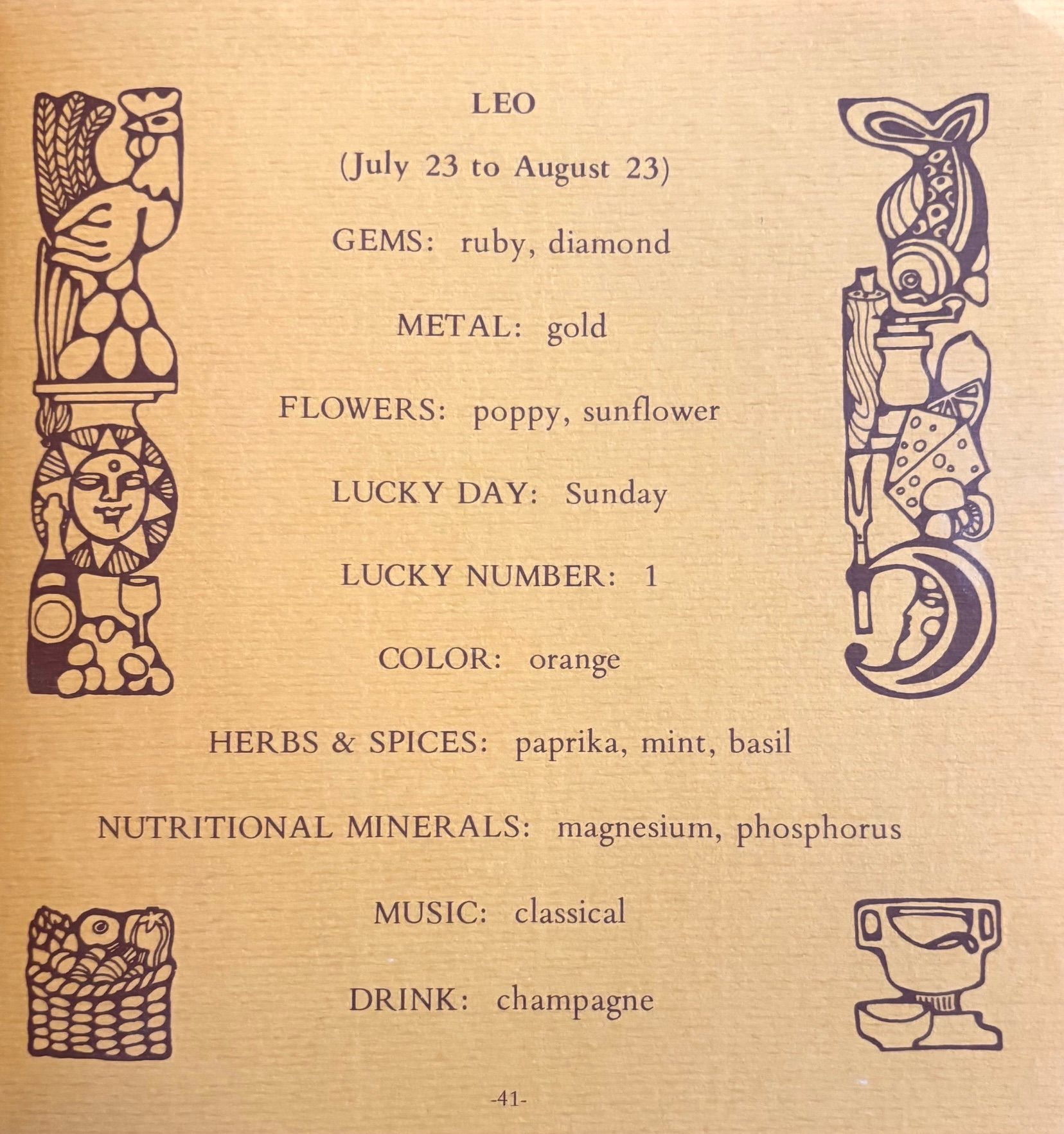 (*NEW ARRIVAL*) (Hippie) Greg & Beverly Frazier. Zodiac Cookbook