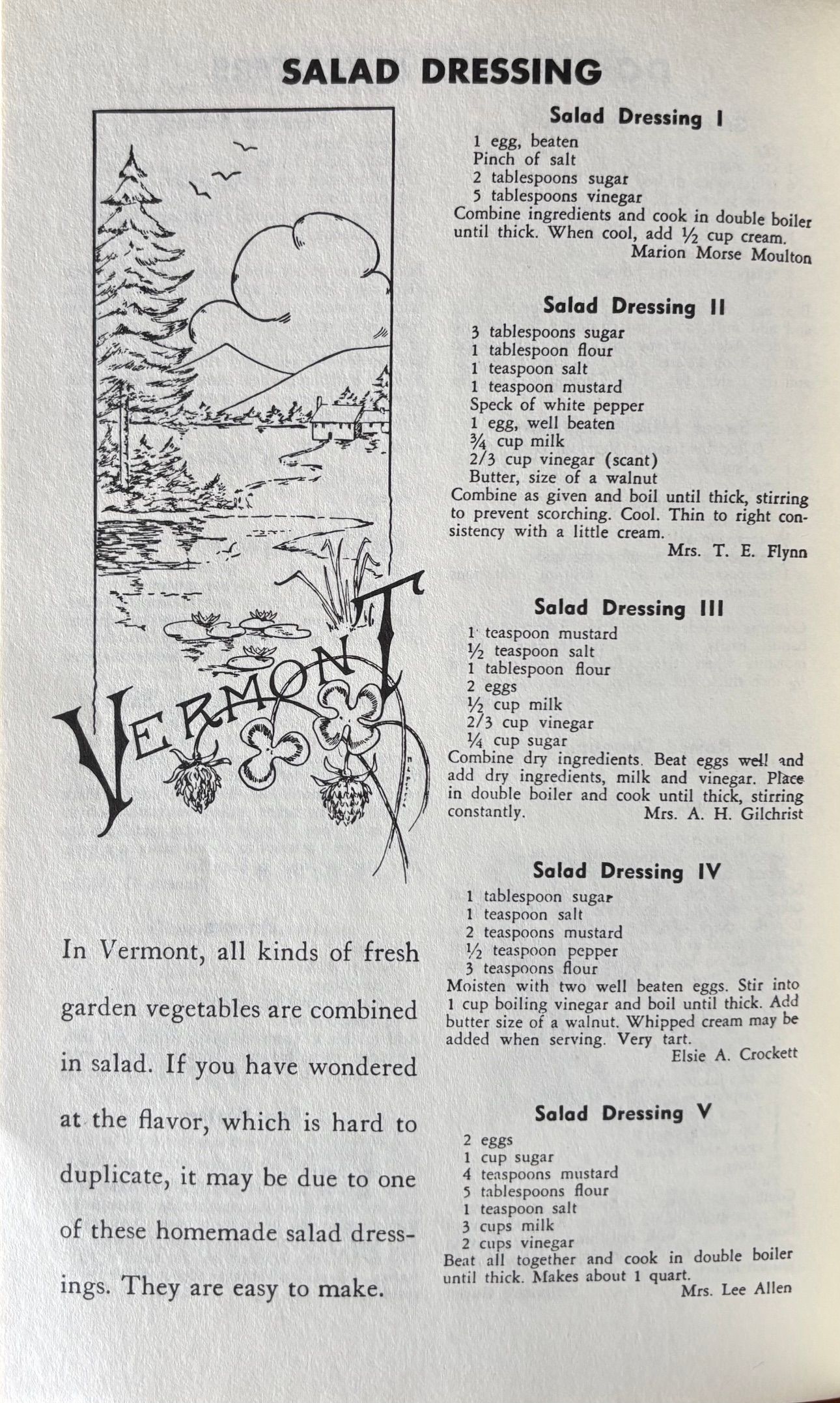(*NEW ARRIVAL*) (Vermont) Vermont Cooks. A Vermont Cook Book