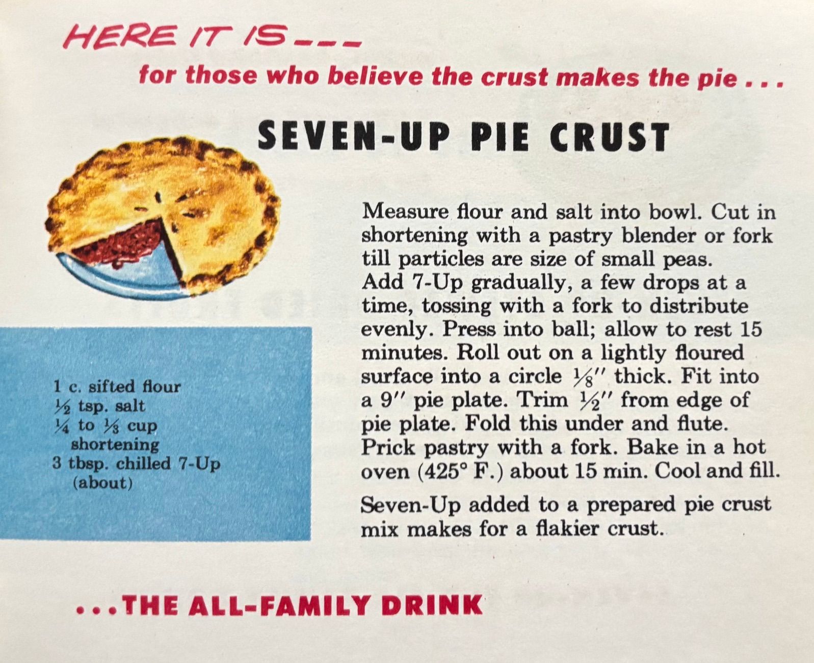 (*NEW ARRIVAL*) (Booklet) 7-Up. "Fresh Up" Familiar Foods and Party Treats with that famous lively Seven-up Flavor.