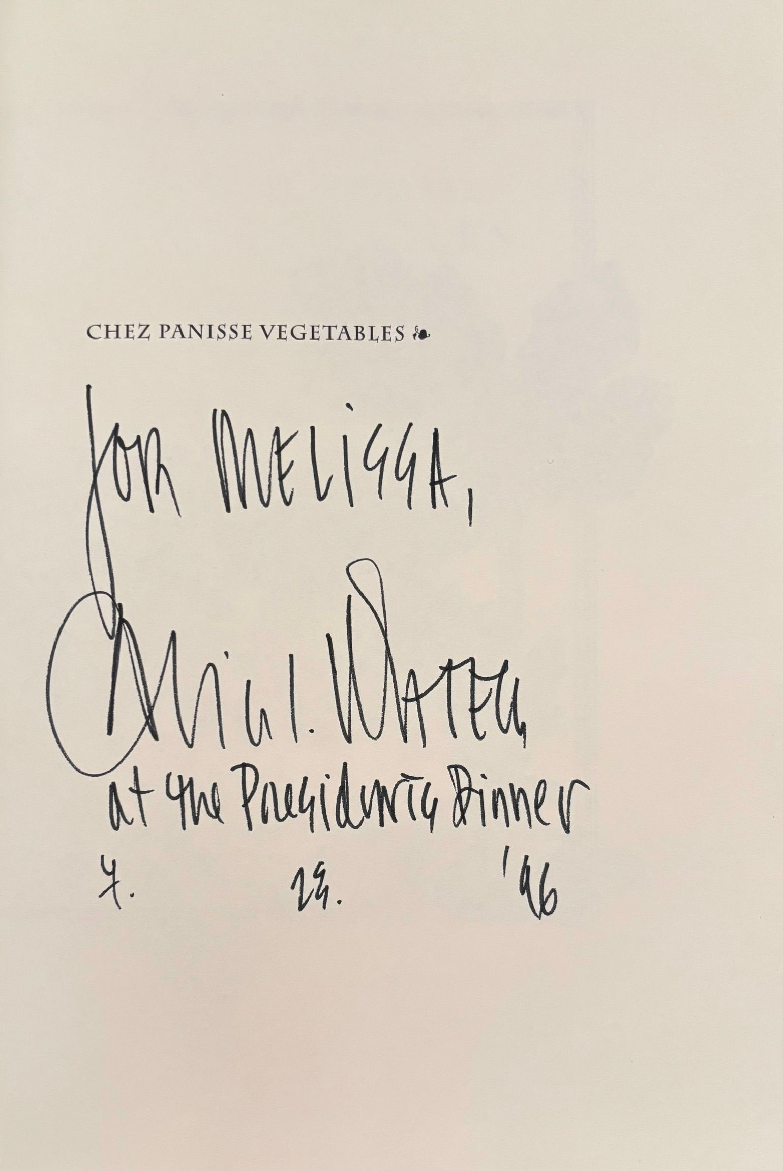 (*NEW ARRIVAL*) (Chez Panisse) Alice Waters. Chez Panisse Vegetables. *Signed*