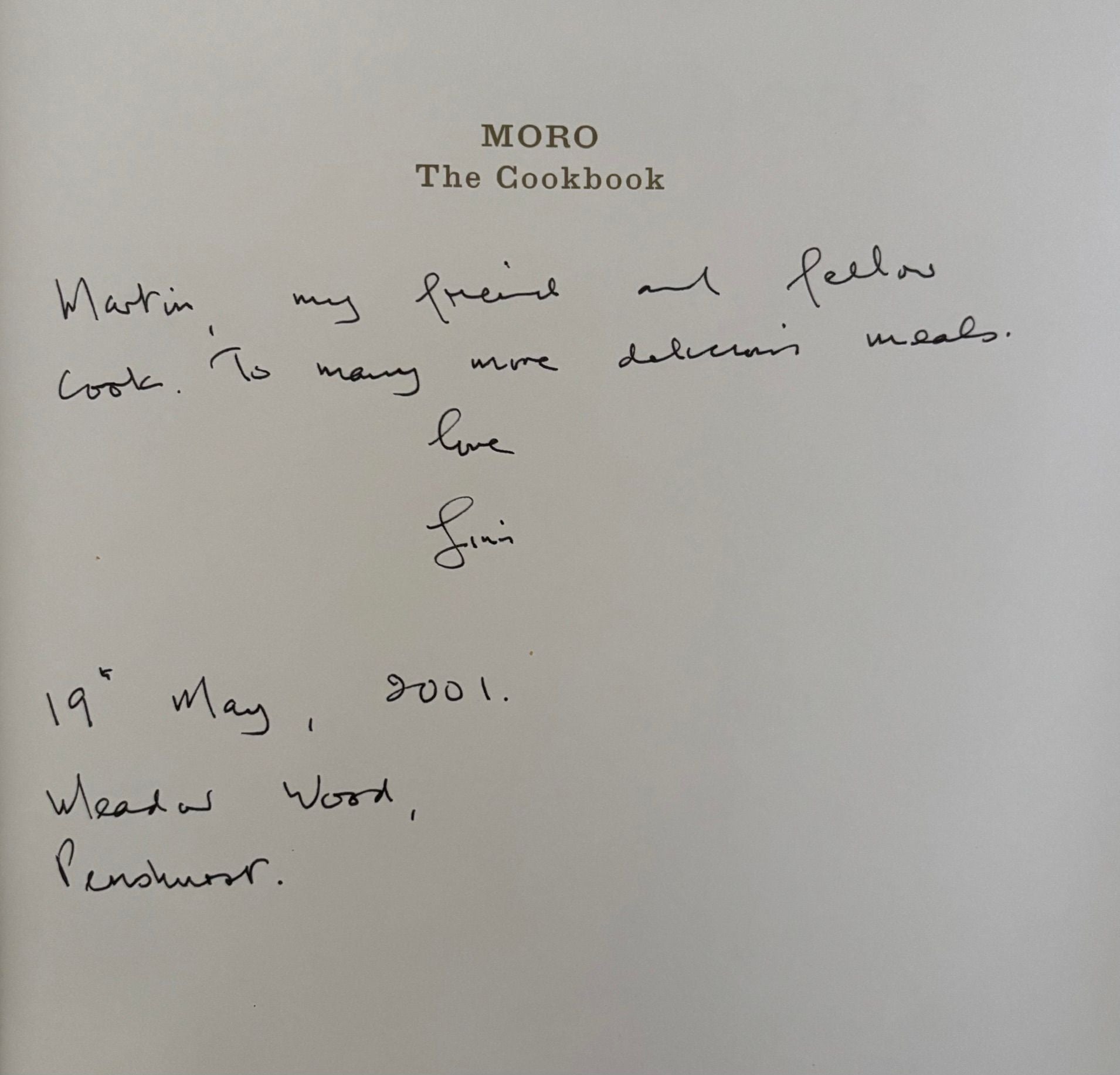 (*NEW ARRIVAL*) Samuel Clark and Samantha Clark. Moro the Cookbook. *Signed*