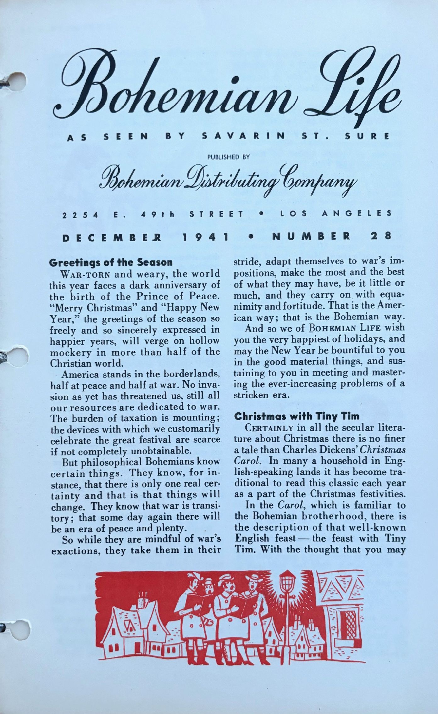 (California - Los Angeles) Bohemian Life as Seen by Savarin St. Sure. Approx. 154 issues