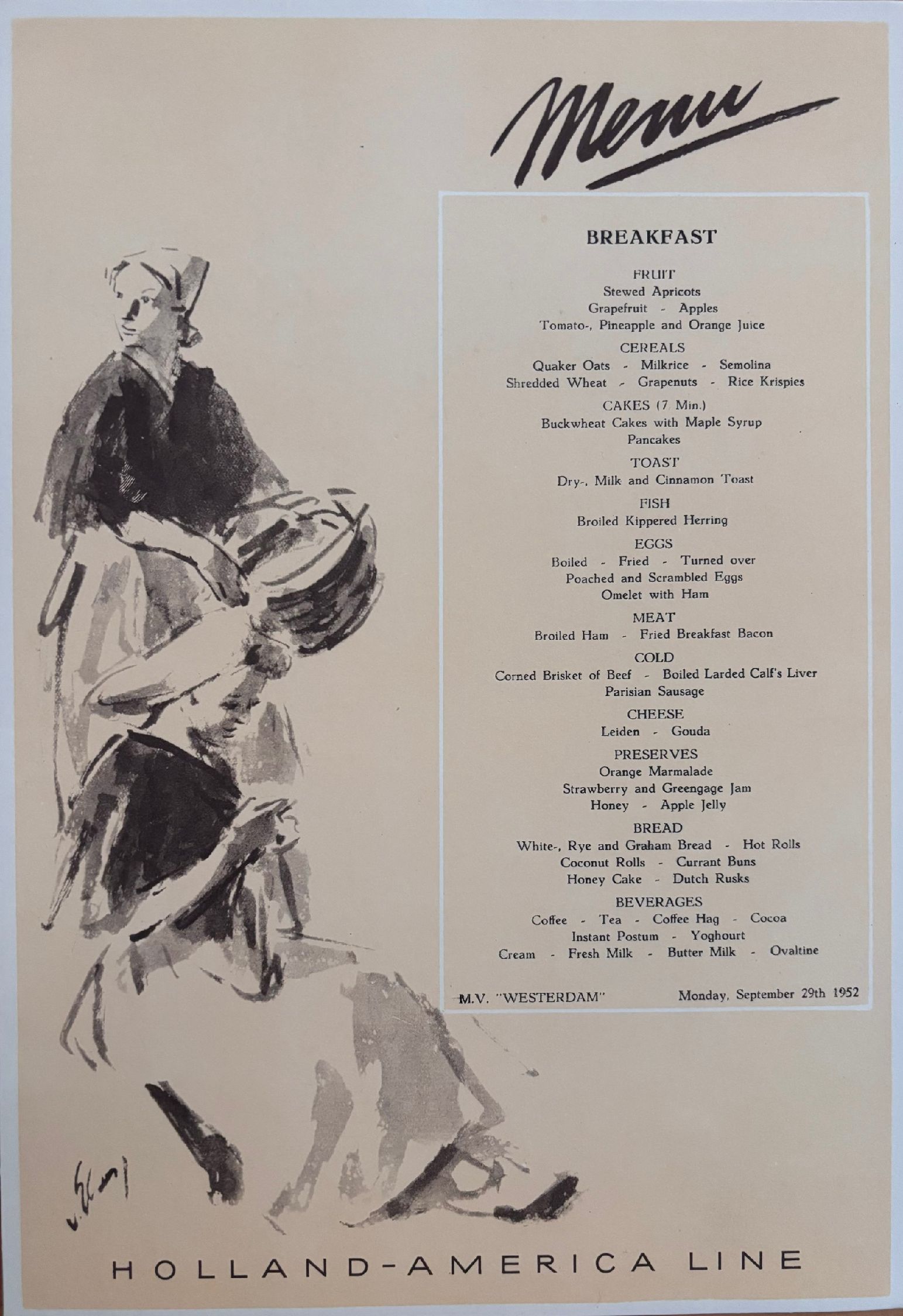 Holland-America Line. Breakfast