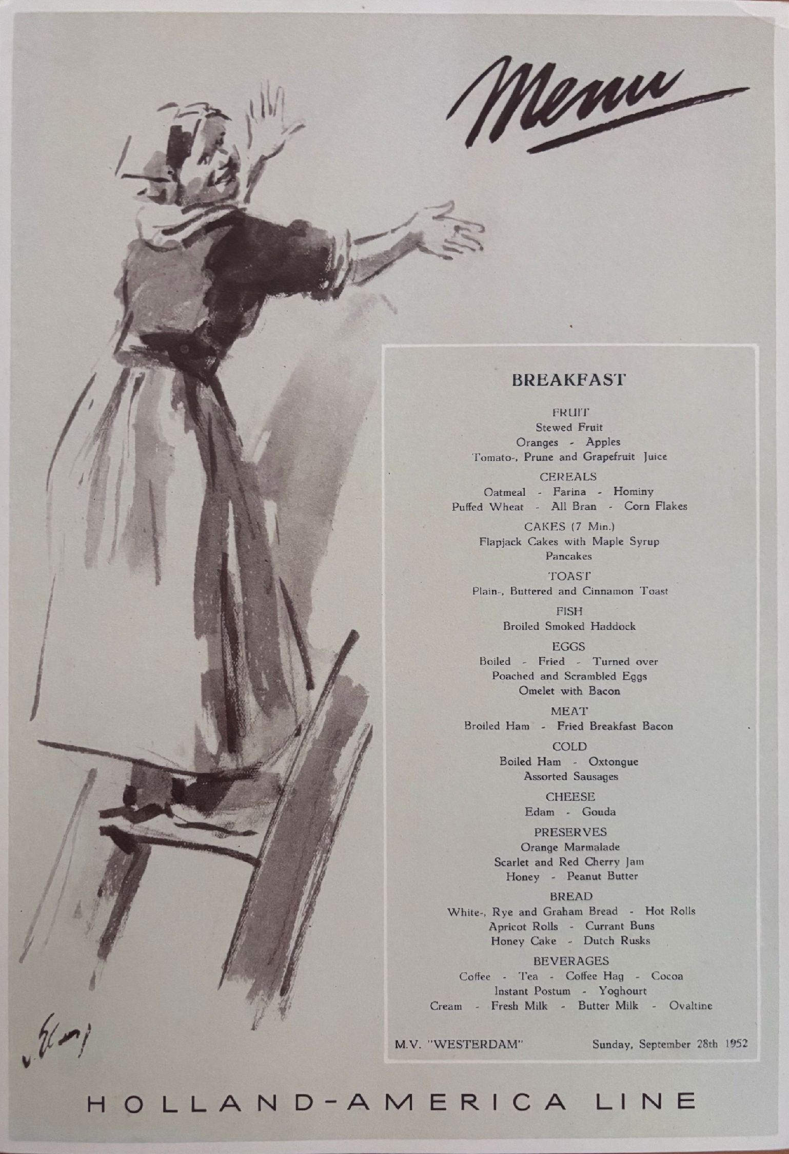 Holland-America Line. Breakfast
