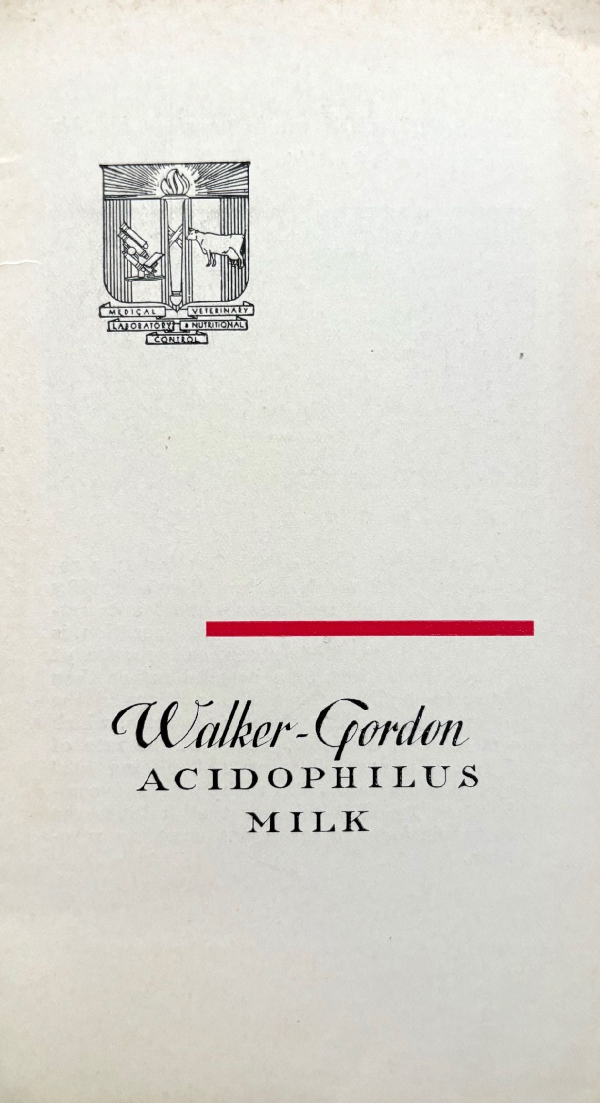 (*NEW ARRIVAL*) (Booklet - Health) Walker-Gordon Acidophilus Milk