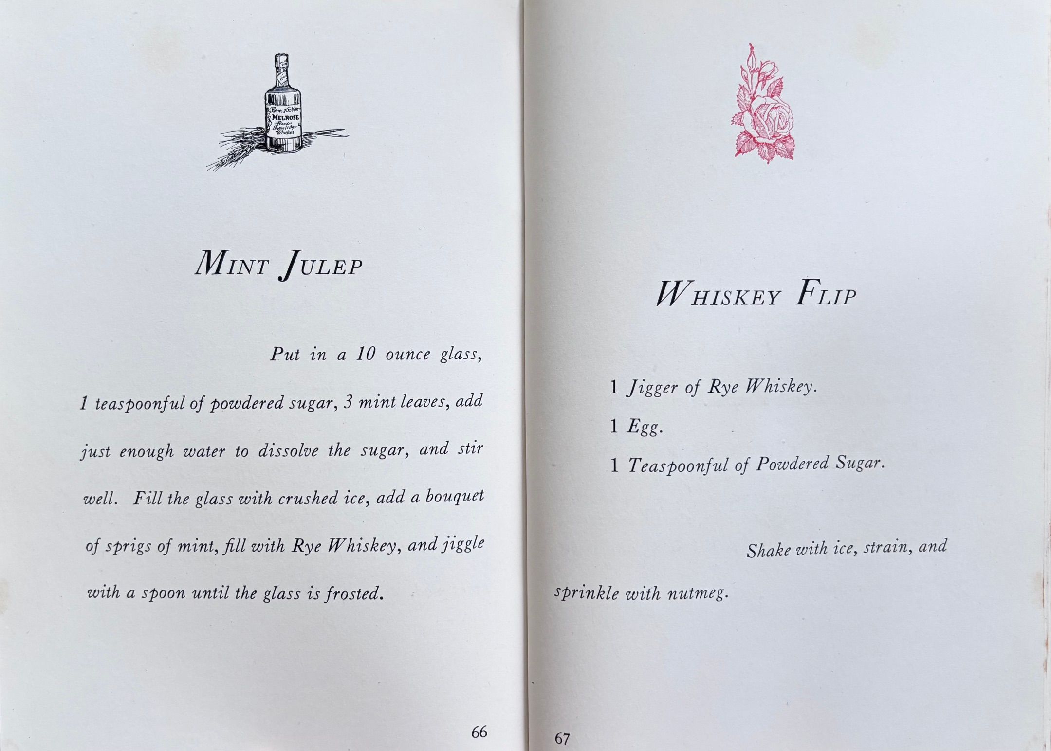 (*NEW ARRIVAL*) (Cocktails - Maryland) Stirling Graham. Melrose, Honey of Roses: A Dissertation