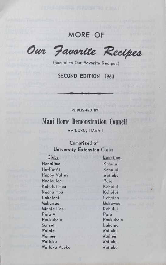 (*NEW ARRIVAL*) (Hawaiian) More of Our Favorite Recipes