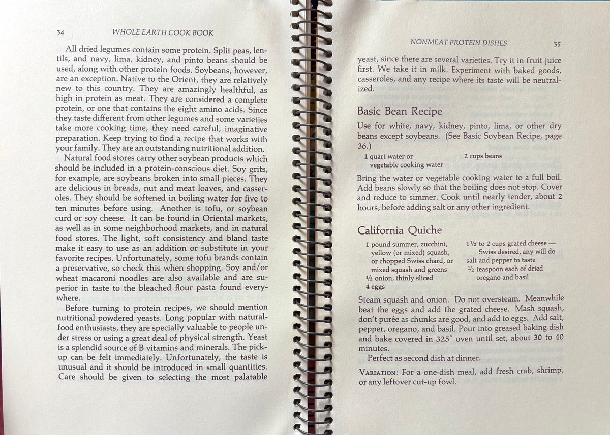 (*NEW ARRIVAL*) (Hippie) Sharon Cadwallader & Judi Ohr. Whole Earth Cook Book