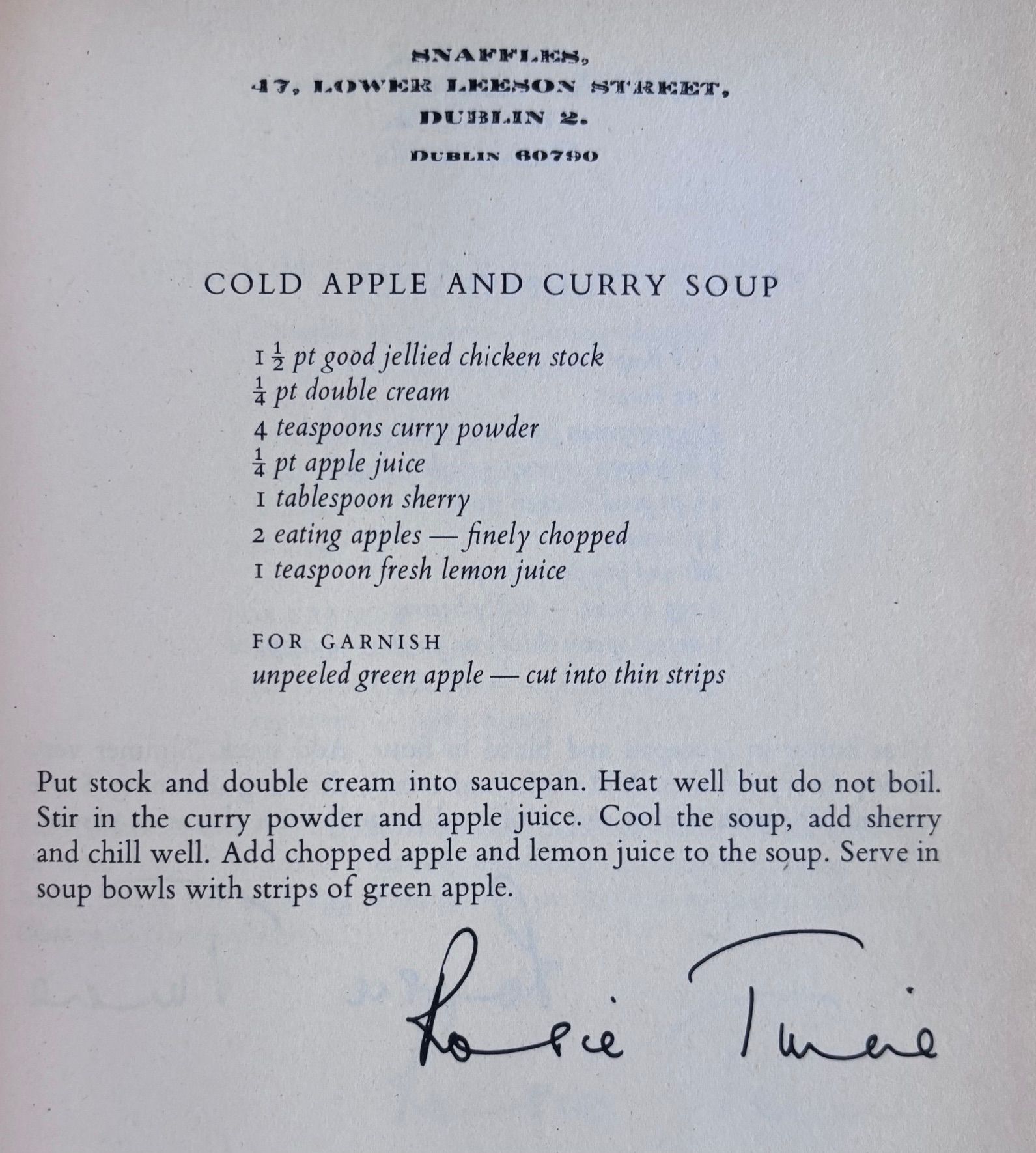 (*NEW ARRIVAL*) (Irish) Rosie Tinne. Irish Countryhouse Cooking