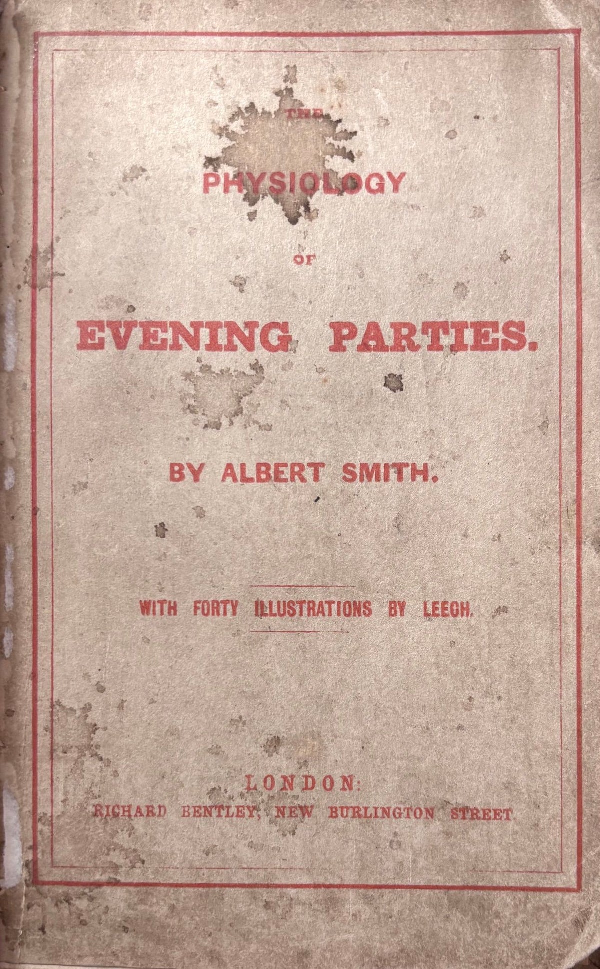 (*NEW ARRIVAL*) (Entertaining) Albert Smith. Physilogy of Evening Parties