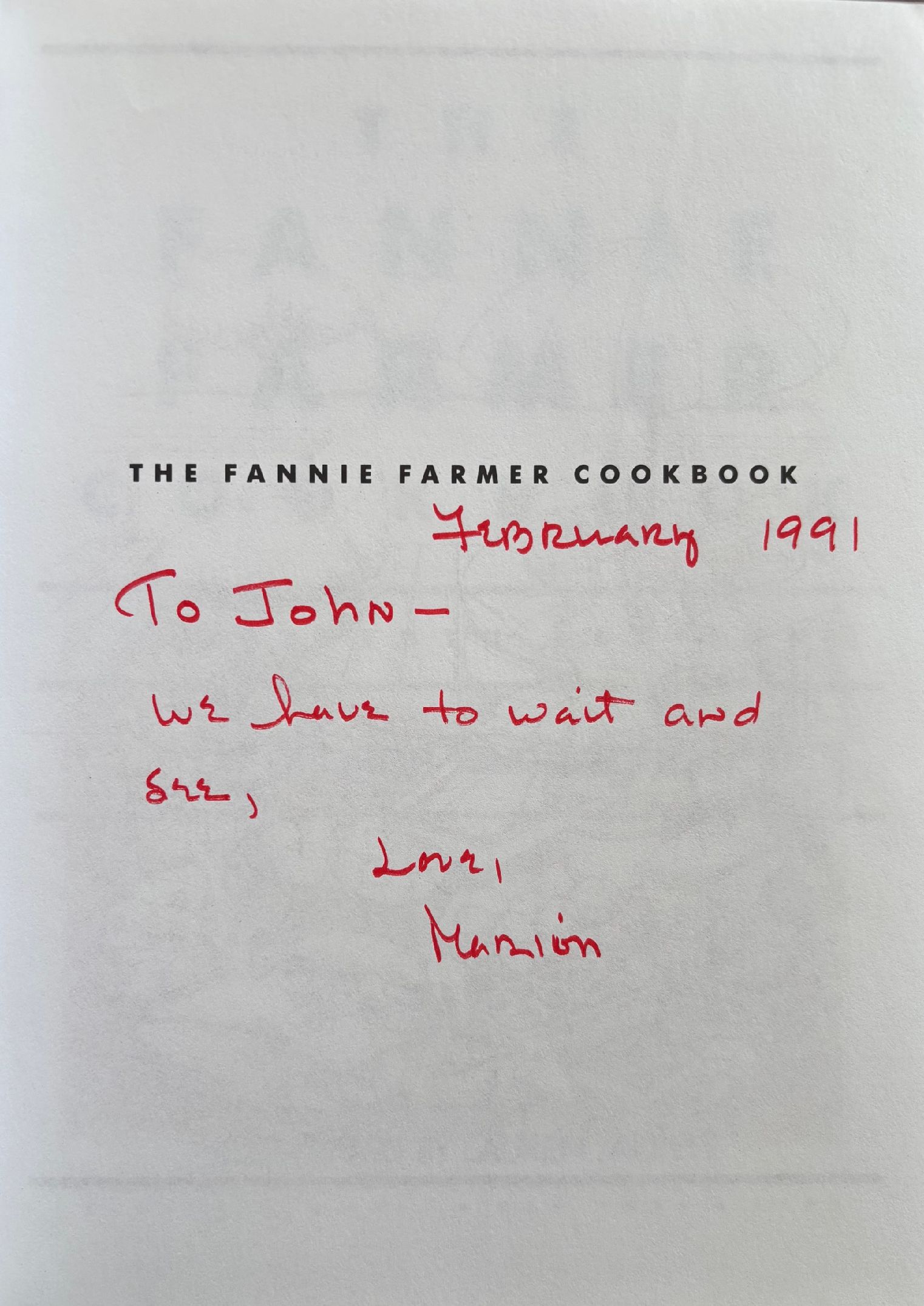 [Marion Cunningham] The Fannie Farmer Cookbook. *Signed*