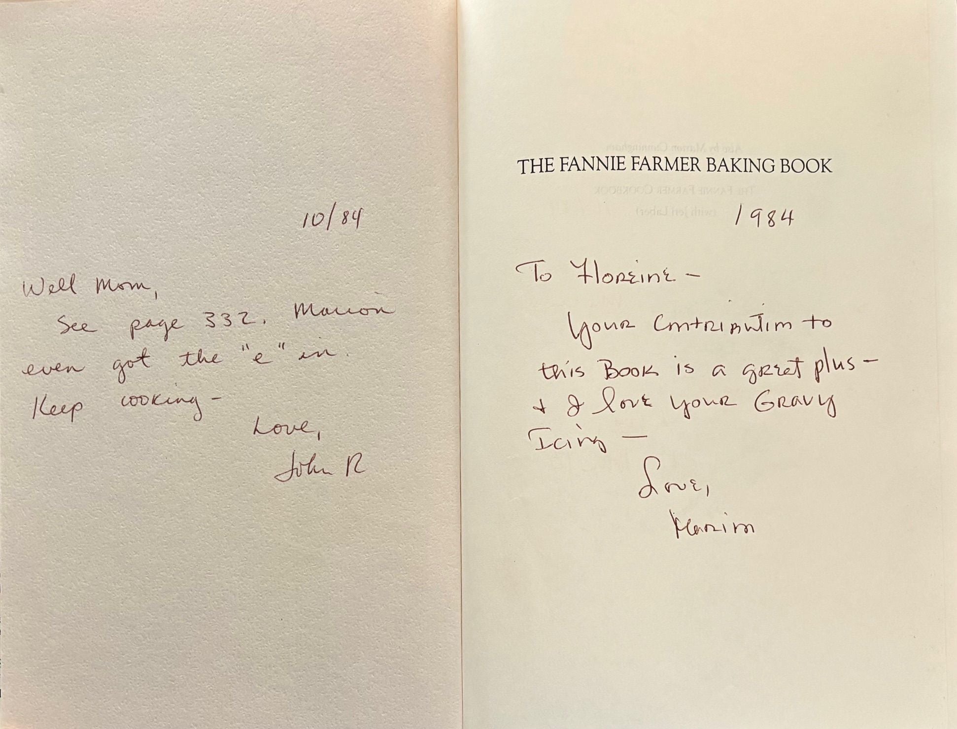 (Baking) Marion Cunningham. The Fannie Farmer Cookbook. *Signed*