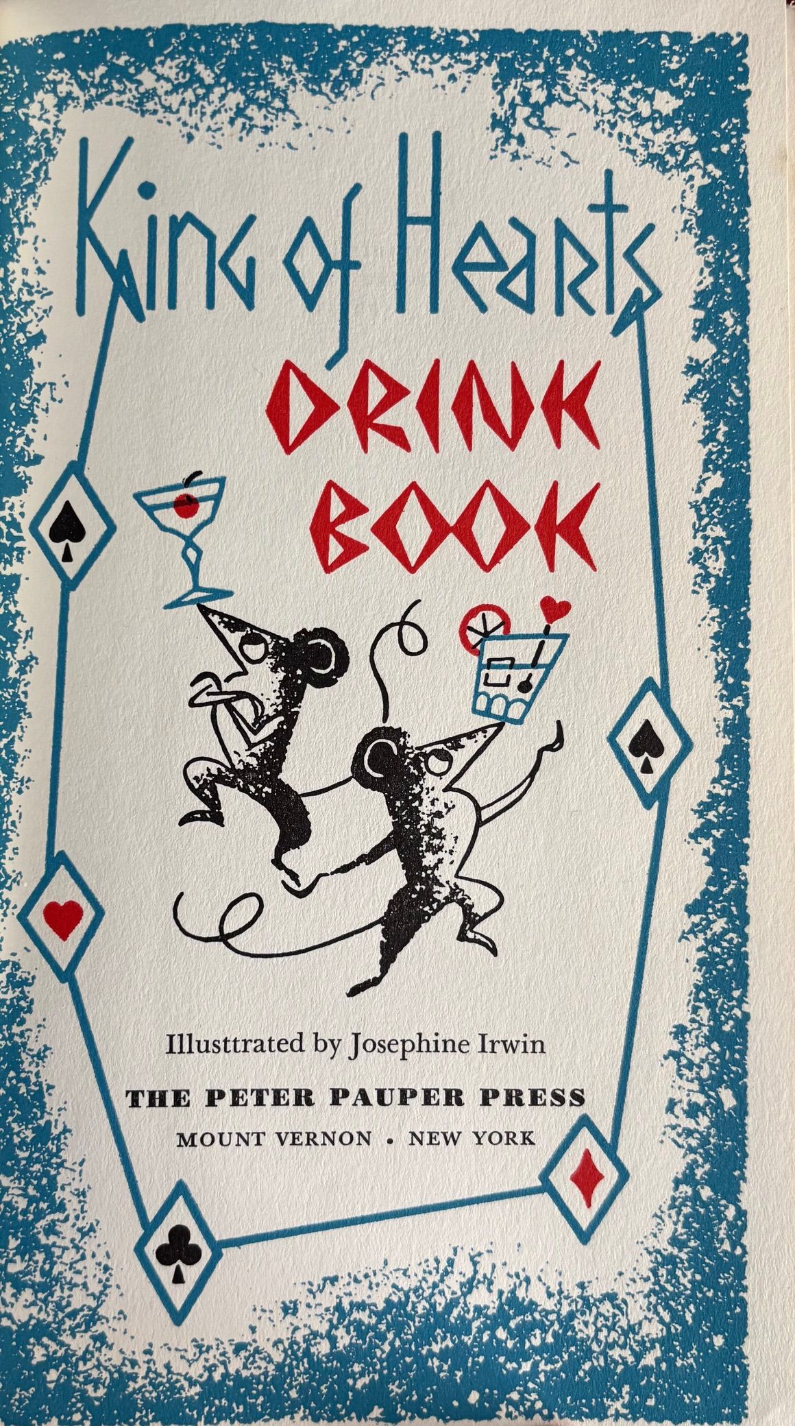 (*NEW ARRIVAL*) (Cocktails) King of Hearts Drink Book