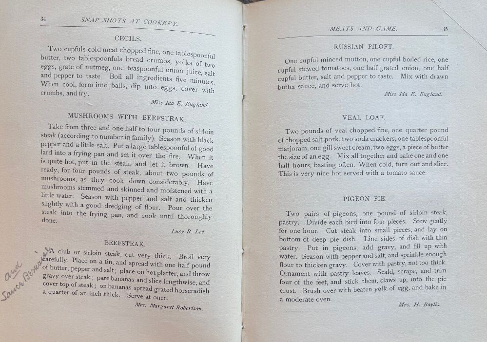 (New York) Ladies of the Church of the Ascension. Snap Shots at Cookery