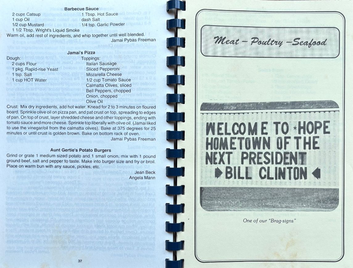 (Presidents) Wanda Powell, ed. Recipes from Hope, Arkansas, Birthplace of Bill Clonton