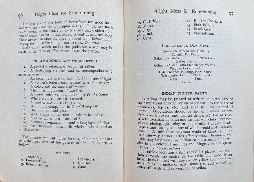 (Entertaining) Mrs. Herbert B. Linscott. Bright Ideas for Entertaining