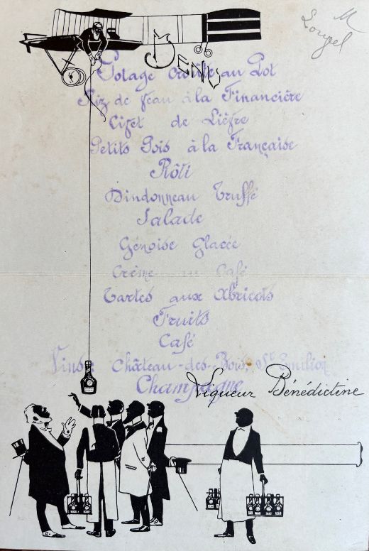 (French) Hotel du Pot d'Etain. Menu