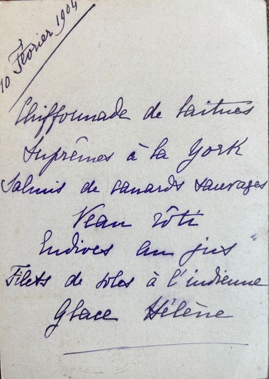 (Art Nouveau) Menu