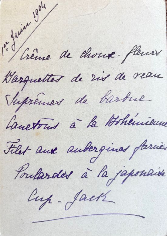 (Art Nouveau) Menu