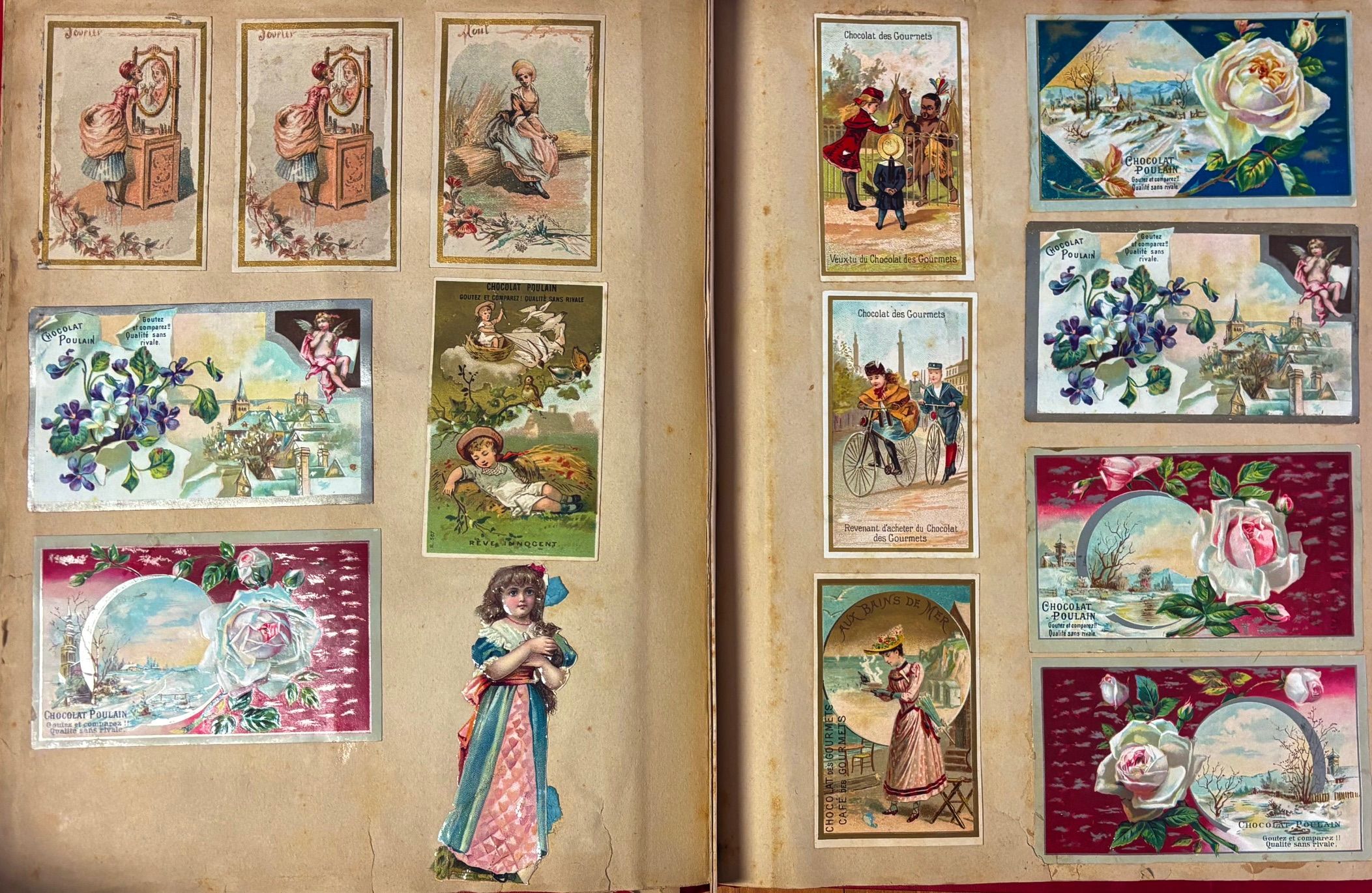 (*NEW ARRIVAL*) (Chocolate) Album of French chocolate trade cards & paper dolls