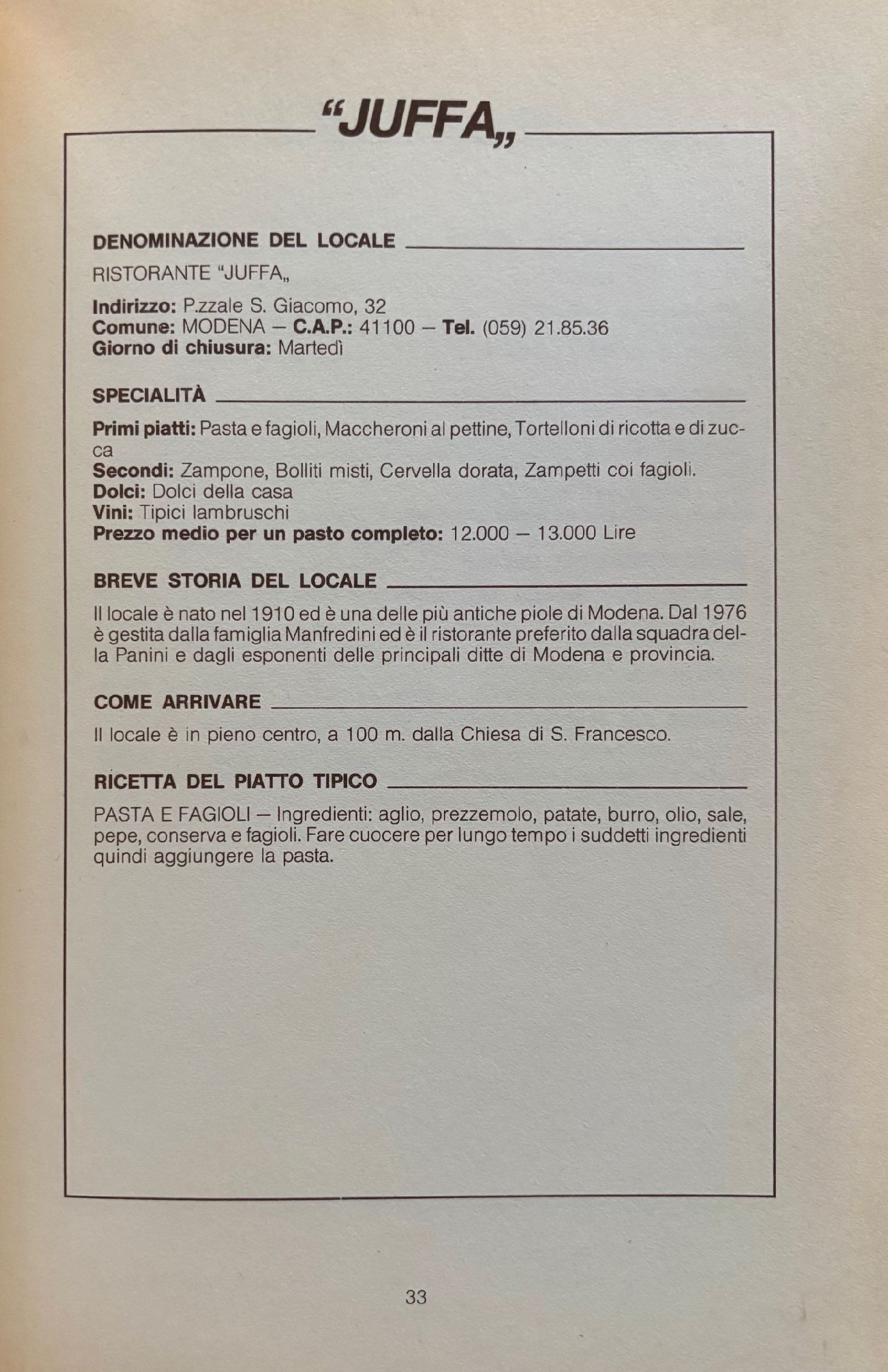 (Italian - Emilia Romagna) Luigi Mattiello. Andor per Piole...(e Ristoranti)